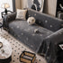Chenille Camellia Floral Sofa Throw Cover Couch Blanket with Striped Jacquard