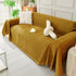 Solid Color Chenille Sofa Throw Blanket, Modern Decor Soft Couch Cover with Fringes