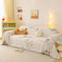 Cute Dog Pattern Plush Sofa Throw Cover, Soft Couch Protector Blanket with Fringe