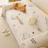 Cute Dog Pattern Plush Sofa Throw Cover, Soft Couch Protector Blanket with Fringe