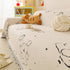 Cute Dog Pattern Plush Sofa Throw Cover, Soft Couch Protector Blanket with Fringe