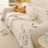 Cute Dog Pattern Plush Sofa Throw Cover, Soft Couch Protector Blanket with Fringe