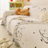 Cute Dog Pattern Plush Sofa Throw Cover, Soft Couch Protector Blanket with Fringe