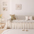 Boho Couch Cover with Knitted Stripes, Chiffon Skirt & Pom Fringe, Pet-Friendly Throw