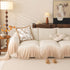 Luxury Sofa Throw Cover with Elegant Ruffled Skirt, Soft Decorative Couch Protector