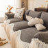 Luxury Sofa Throw Cover with Elegant Ruffled Skirt, Soft Decorative Couch Protector