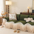 Luxury Sofa Throw Cover with Elegant Ruffled Skirt, Soft Decorative Couch Protector