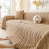 Thick Cozy 3D Cable Sofa Throw Cover, Plush Jacquard Warm Fleece Throw Blanket