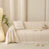 Textured Striped Sofa Throw Cover, Soft Woven Couch Protector with Fringe Edges