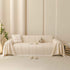Textured Striped Sofa Throw Cover, Soft Woven Couch Protector with Fringe Edges