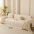 Textured Striped Sofa Throw Cover, Soft Woven Couch Protector with Fringe Edges