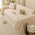 Textured Striped Sofa Throw Cover, Soft Woven Couch Protector with Fringe Edges