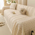 Textured Striped Sofa Throw Cover, Soft Woven Couch Protector with Fringe Edges