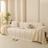 Textured Striped Sofa Throw Cover, Soft Woven Couch Protector with Fringe Edges