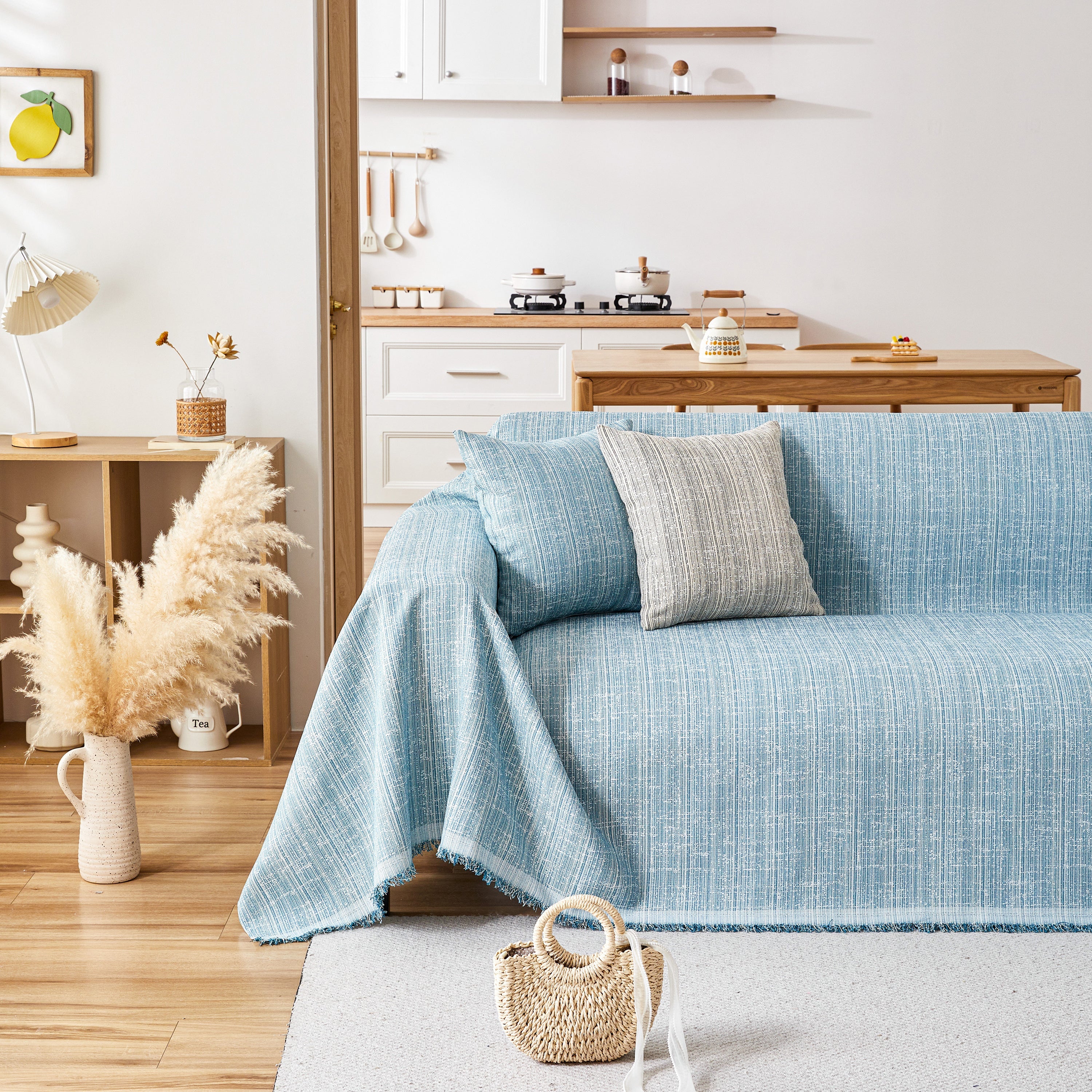 Couch Cover Blanket Couch Covers for Most Shape Sofas Washable Durable Sofa Throw Cover with Tassels