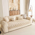 Cozy Plush Sofa Topper with Raised Wave Texture, Non-Slip Furniture Protector Cover