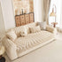 Cozy Plush Sofa Topper with Raised Wave Texture, Non-Slip Furniture Protector Cover