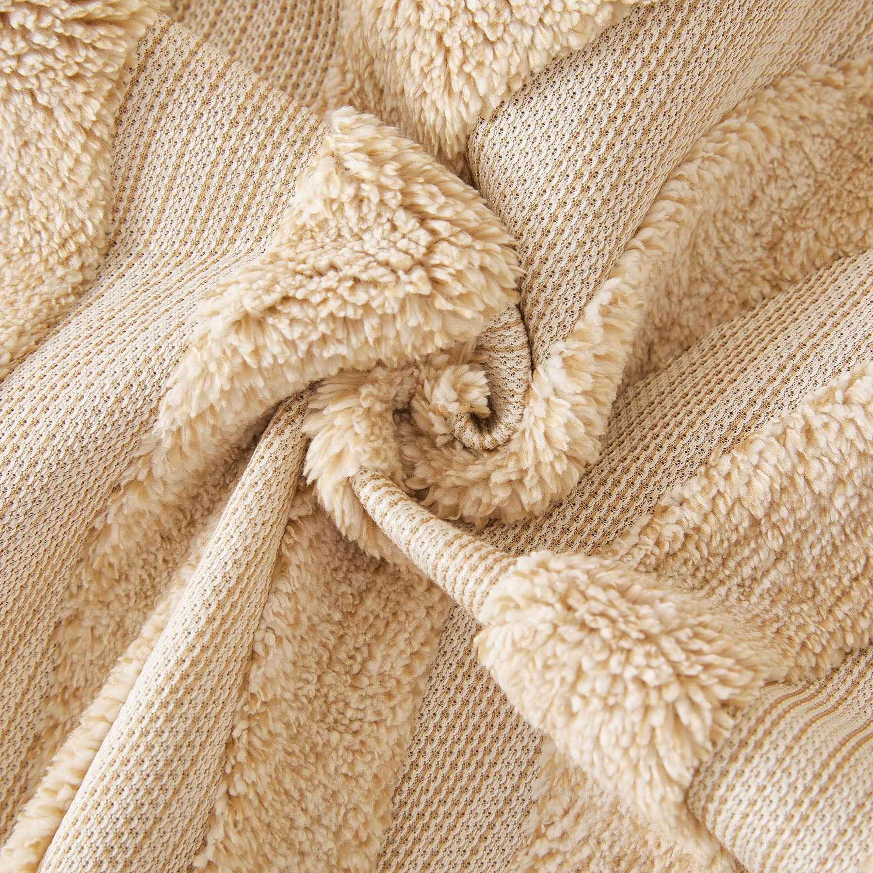 Cozy Plush Sofa Topper with Raised Wave Texture, Non-Slip Furniture Protector Cover