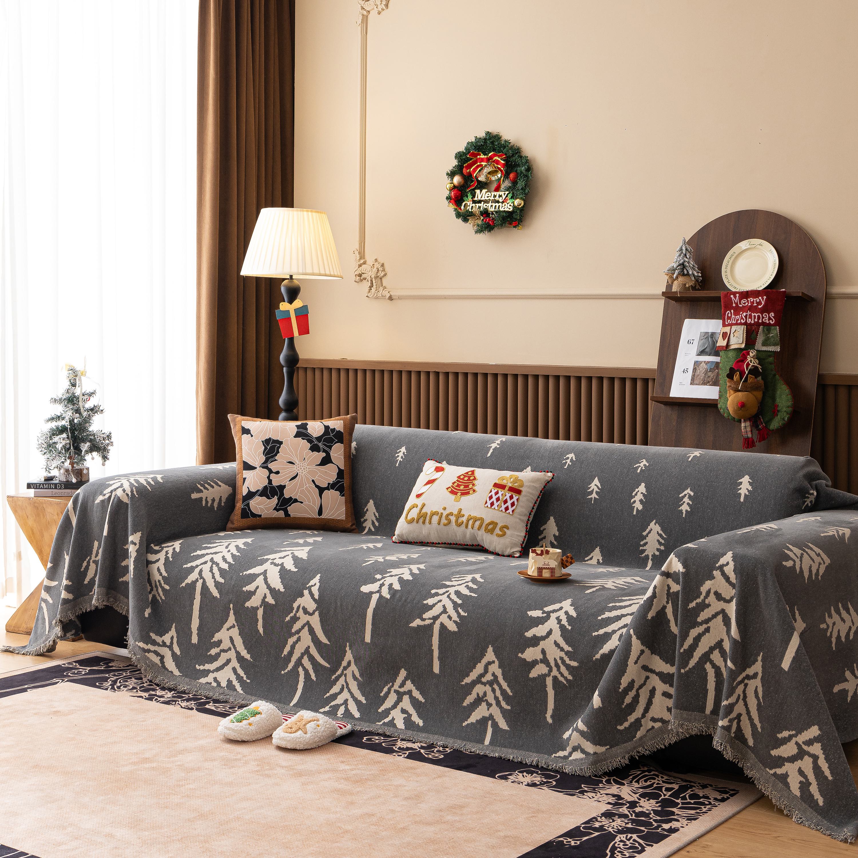 Modern Couch Covers for Couches Large Decorative Throw Blanket with Tassels for Couch