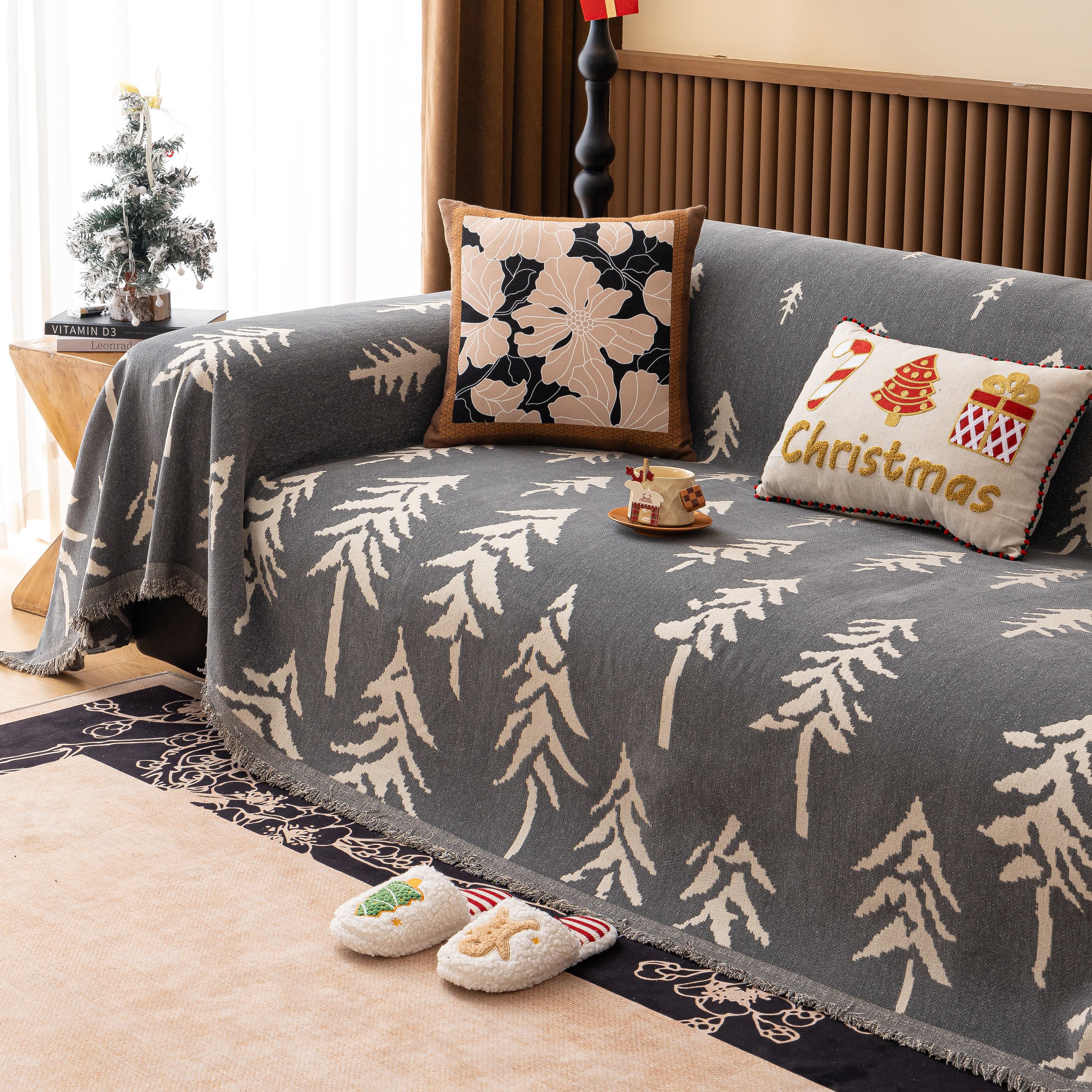 Modern Couch Covers for Couches Large Decorative Throw Blanket with Tassels for Couch
