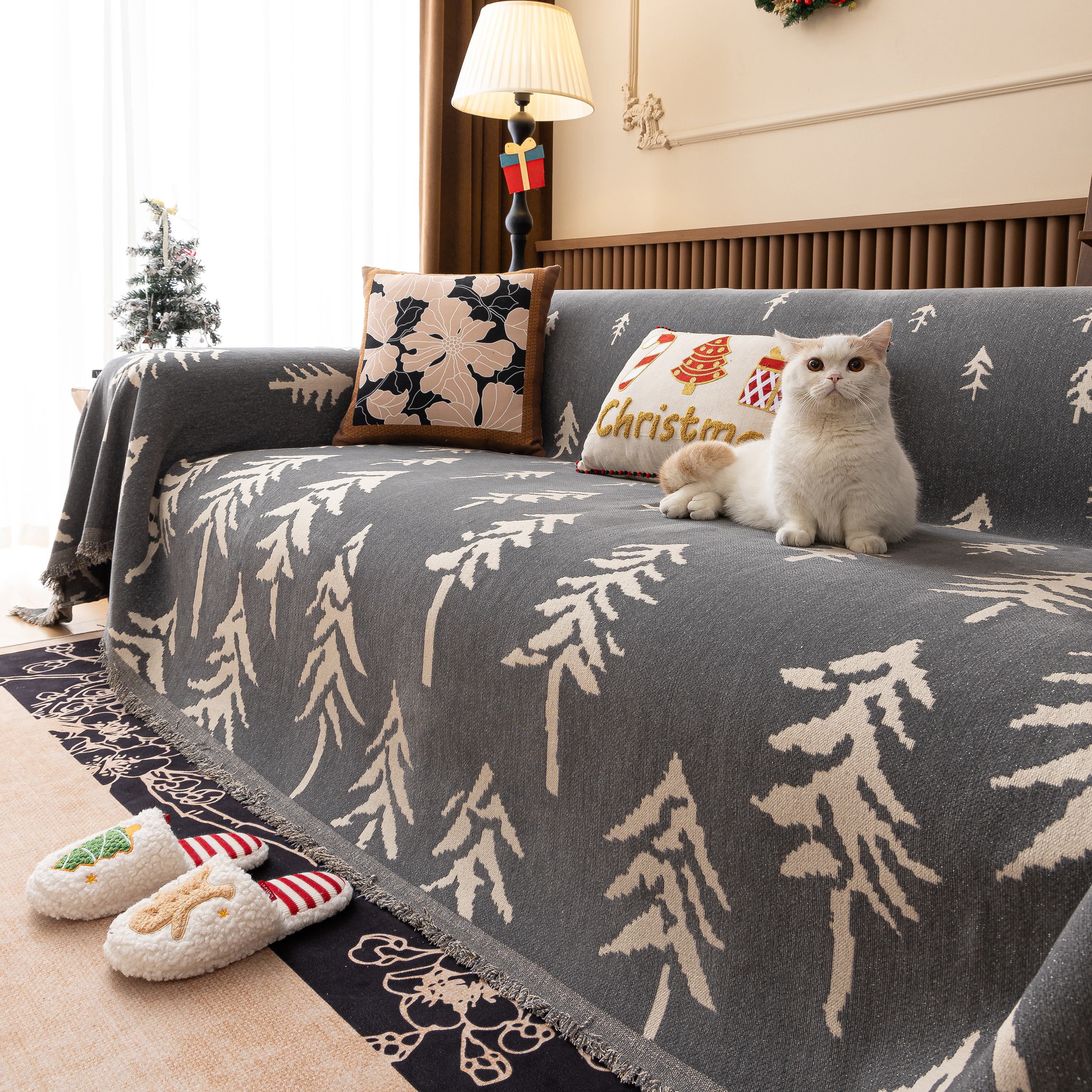 Modern Couch Covers for Couches Large Decorative Throw Blanket with Tassels for Couch