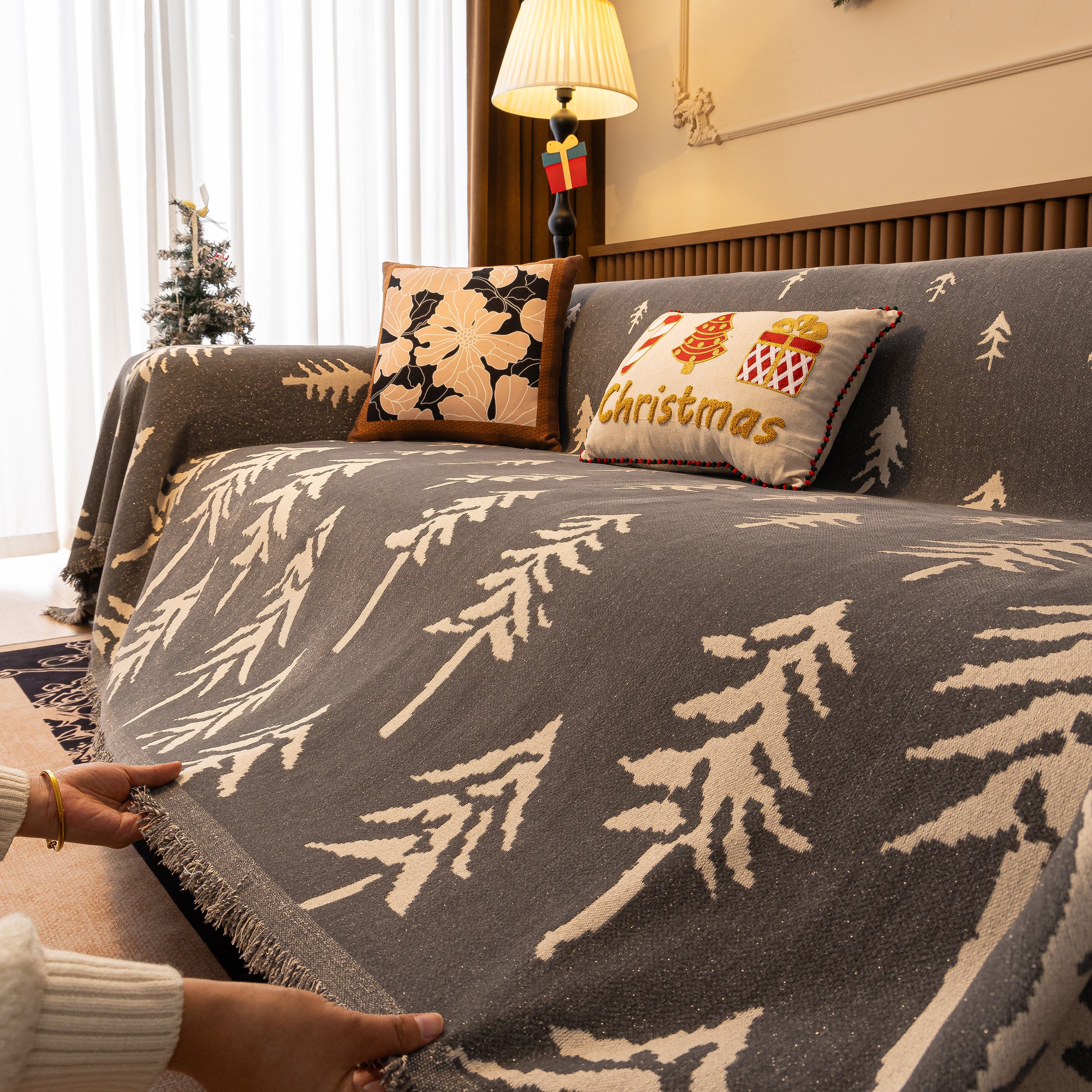 Modern Couch Covers for Couches Large Decorative Throw Blanket with Tassels for Couch