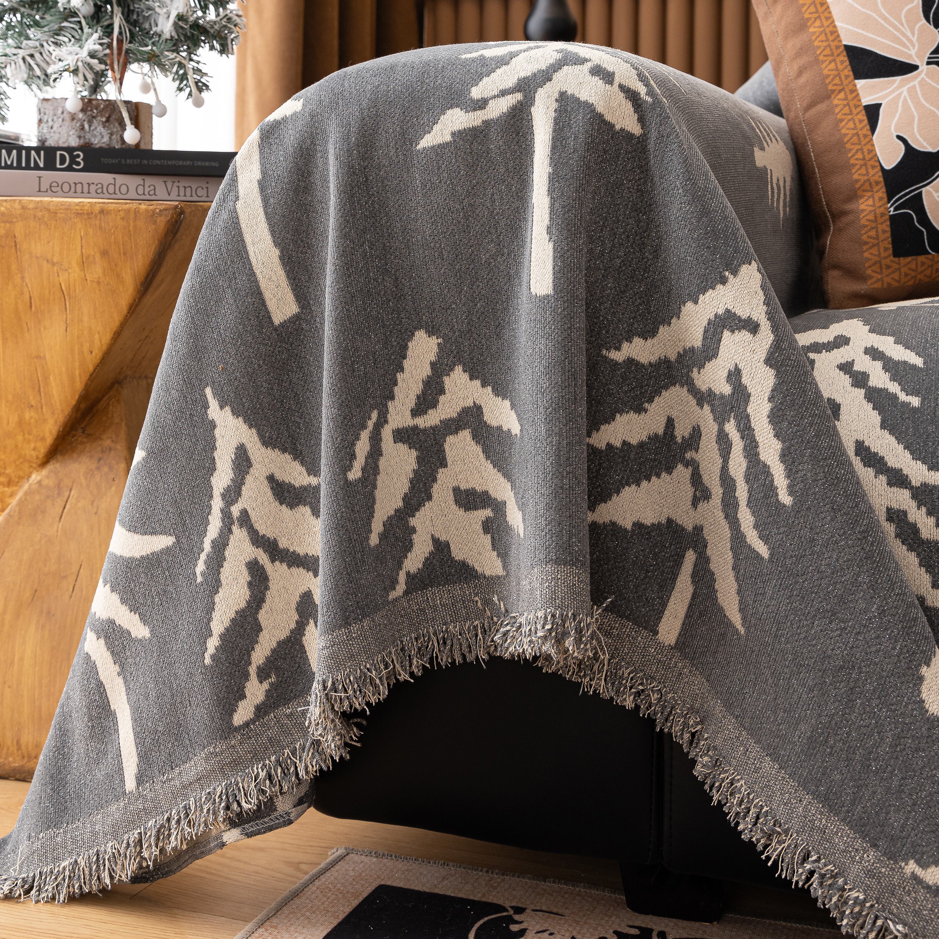 Modern Couch Covers for Couches Large Decorative Throw Blanket with Tassels for Couch