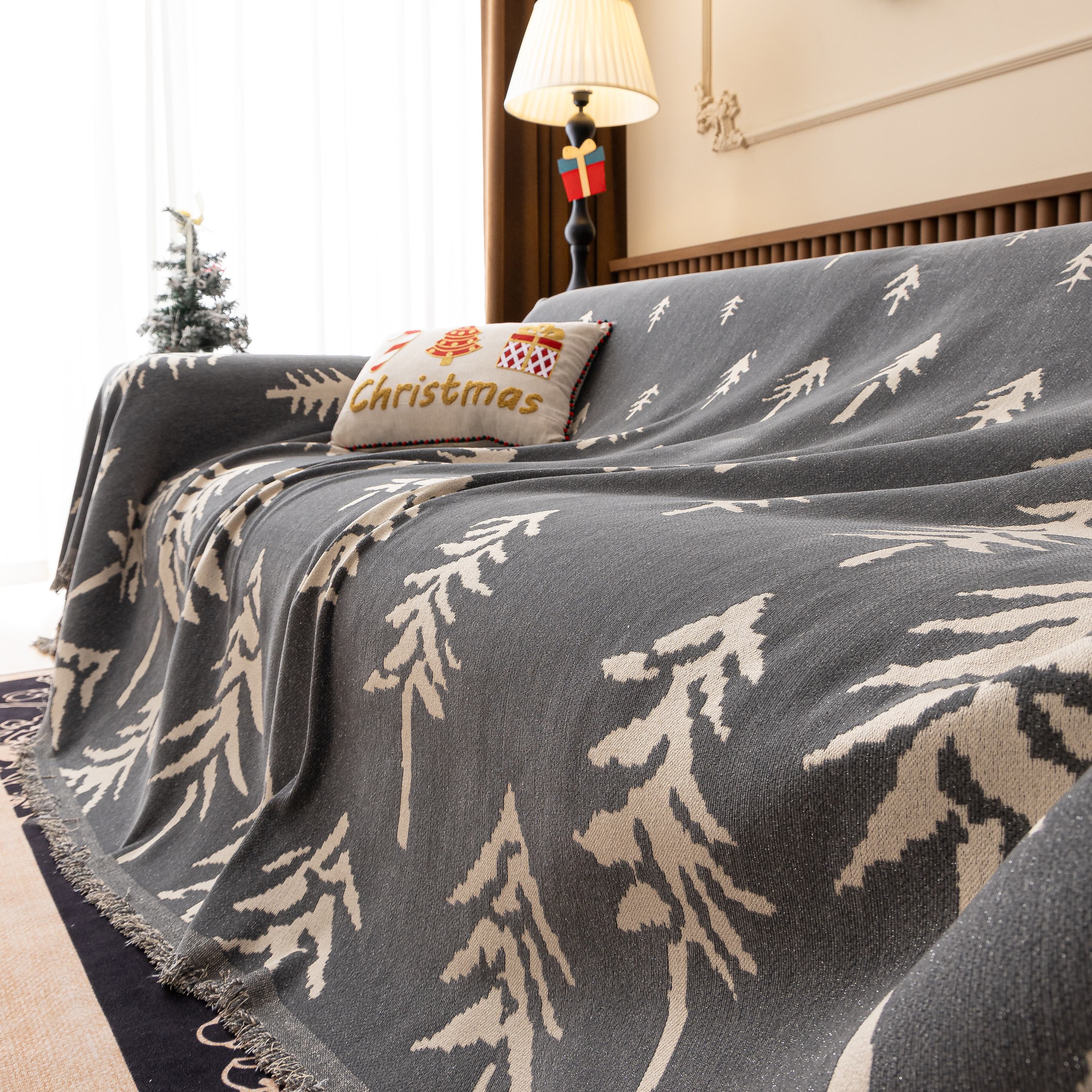 Modern Couch Covers for Couches Large Decorative Throw Blanket with Tassels for Couch