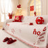 Chinese New Year Sofa Throw Cover Blanket, Decor Festive Red Fu Pattern Couch Cover