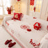 Chinese New Year Sofa Throw Cover Blanket, Decor Festive Red Fu Pattern Couch Cover