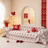 Chinese New Year Sofa Throw Cover Blanket, Decor Festive Red Fu Pattern Couch Cover
