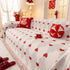 Chinese New Year Sofa Throw Cover Blanket, Decor Festive Red Fu Pattern Couch Cover