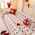 Chinese New Year Sofa Throw Cover Blanket, Decor Festive Red Fu Pattern Couch Cover