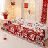 Chinese New Year Sofa Throw Cover Blanket, Decor Festive Red Fu Pattern Couch Cover