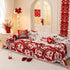 Chinese New Year Sofa Throw Cover Blanket, Decor Festive Red Fu Pattern Couch Cover