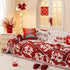 Chinese New Year Sofa Throw Cover Blanket, Decor Festive Red Fu Pattern Couch Cover