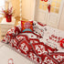 Chinese New Year Sofa Throw Cover Blanket, Decor Festive Red Fu Pattern Couch Cover