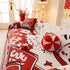 Chinese New Year Sofa Throw Cover Blanket, Decor Festive Red Fu Pattern Couch Cover