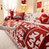 Chinese New Year Sofa Throw Cover Blanket, Decor Festive Red Fu Pattern Couch Cover