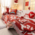Chinese New Year Sofa Throw Cover Blanket, Decor Festive Red Fu Pattern Couch Cover