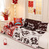 Chinese New Year Sofa Throw Cover Blanket, Decor Festive Red Fu Pattern Couch Cover