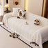 Plush Sherpa Fleece Sofa Cover with 3D Cable Knit Texture, Soft Cozy Throw Blanket