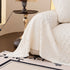 Plush Sherpa Fleece Sofa Cover with 3D Cable Knit Texture, Soft Cozy Throw Blanket