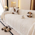 Plush Sherpa Fleece Sofa Cover with 3D Cable Knit Texture, Soft Cozy Throw Blanket