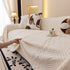 Plush Sherpa Fleece Sofa Cover with 3D Cable Knit Texture, Soft Cozy Throw Blanket