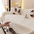 Plush Sherpa Fleece Sofa Cover with 3D Cable Knit Texture, Soft Cozy Throw Blanket