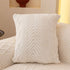 Plush Sherpa Fleece Sofa Cover with 3D Cable Knit Texture, Soft Cozy Throw Blanket