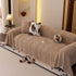 Plush Sherpa Fleece Sofa Cover with 3D Cable Knit Texture, Soft Cozy Throw Blanket