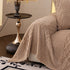 Plush Sherpa Fleece Sofa Cover with 3D Cable Knit Texture, Soft Cozy Throw Blanket