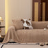 Plush Sherpa Fleece Sofa Cover with 3D Cable Knit Texture, Soft Cozy Throw Blanket